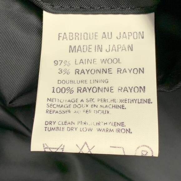 YOHJI YAMAMOTO Size S Black Grey Wool Blend Contrast Stitch Jacket - Picture 8 of 8